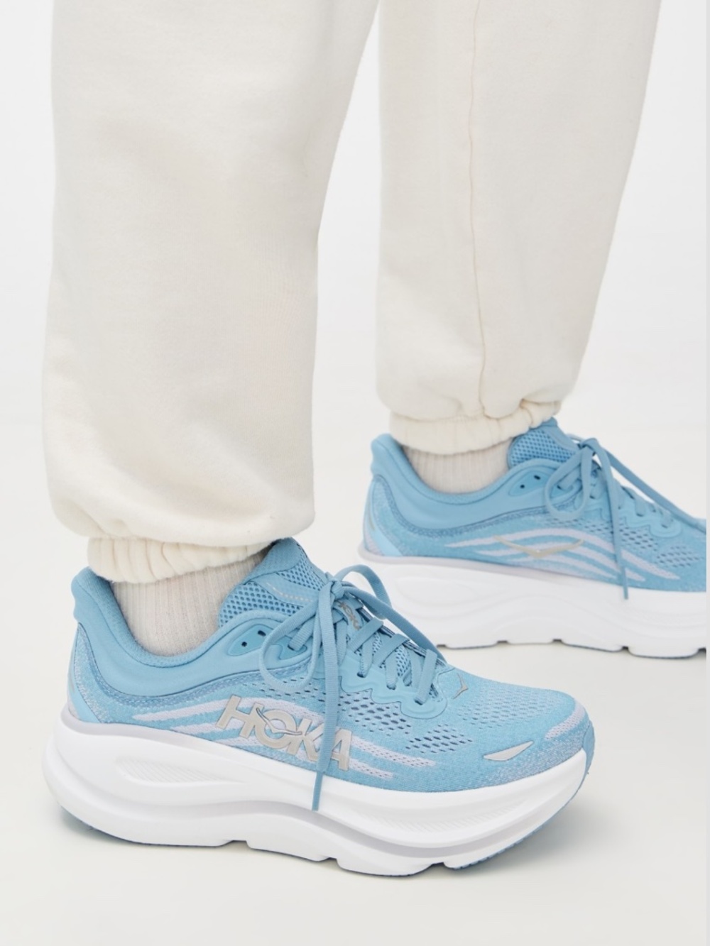 Hoka Bondi 9 Running Shoes Sneakers Raindrop/Ash Grey